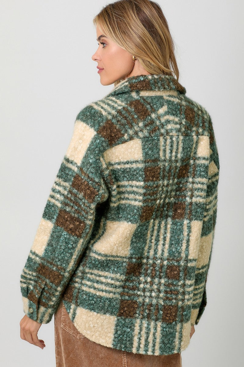 MYSTREE 60823 Plaid Boucle Jacket