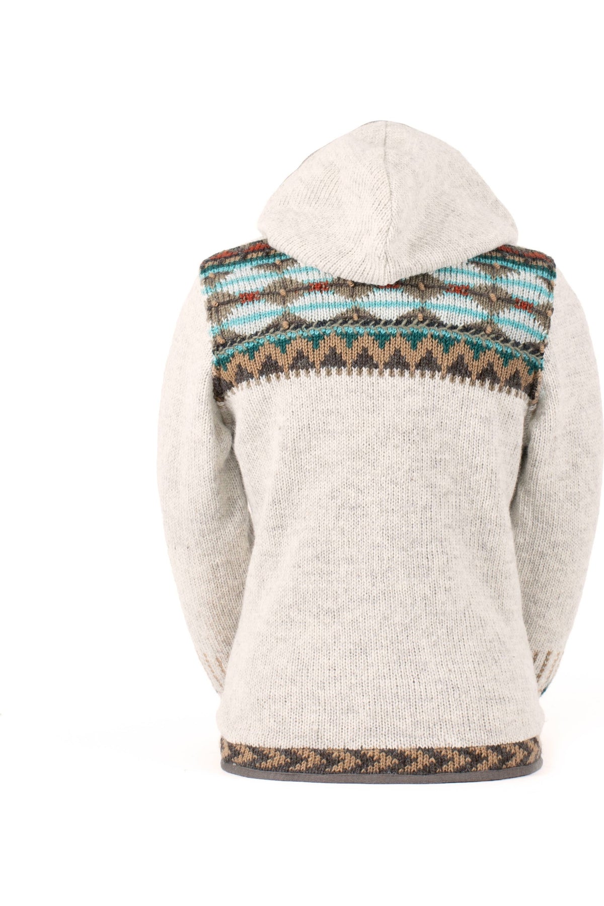 Lost Horizons Canada  Dakotah Hooded Wool Sweater with Western Pattern