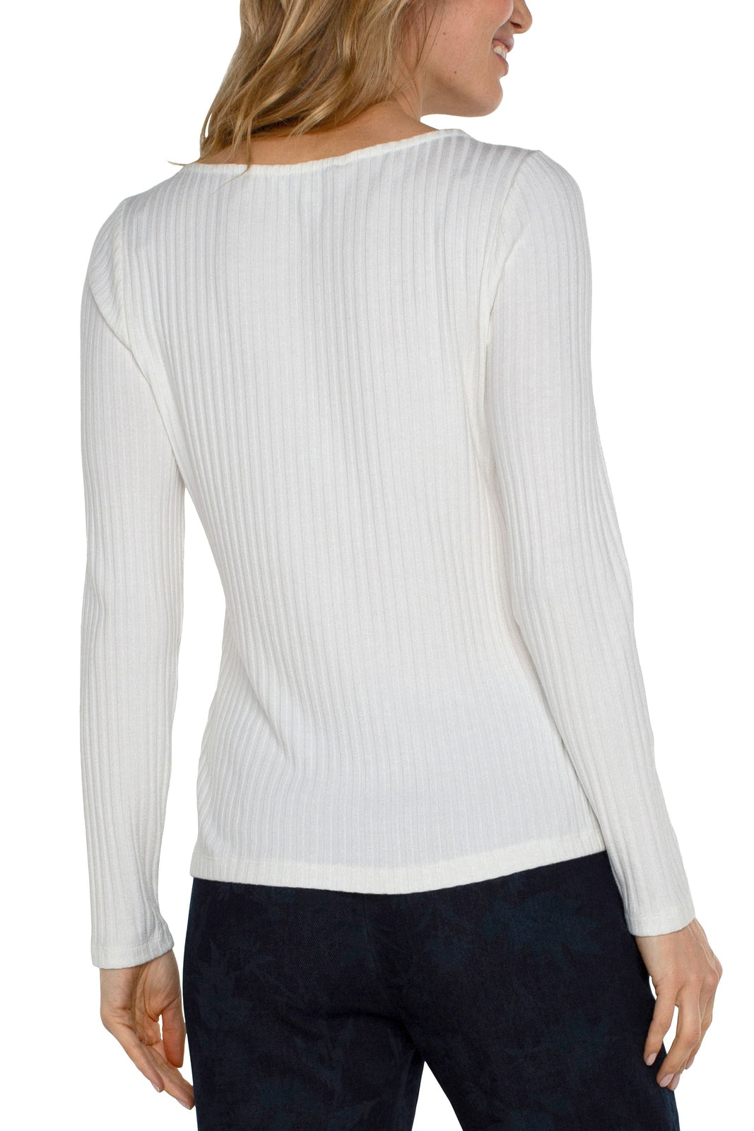 LIVERPOOL Long Sleeve Boat Neck Knit Top LM8E22K61