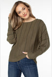 LIVERPOOL L/S Crewneck Dolman Sweater W/Stripe