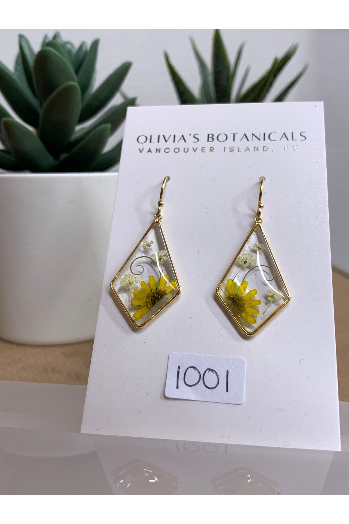 OLIVIA'S BOTANICALS Large Dangle Earrings - Diamond Shape