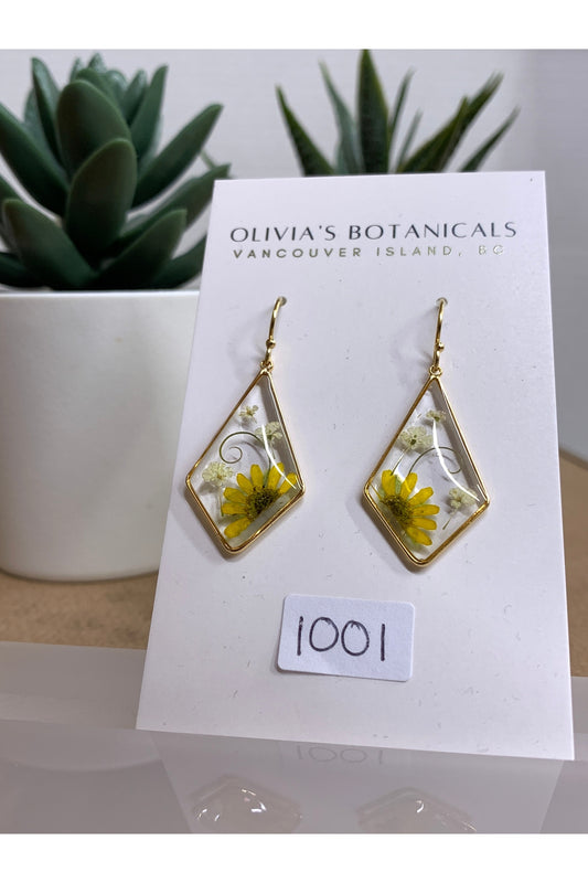 OLIVIA'S BOTANICALS Large Dangle Earrings - Diamond Shape