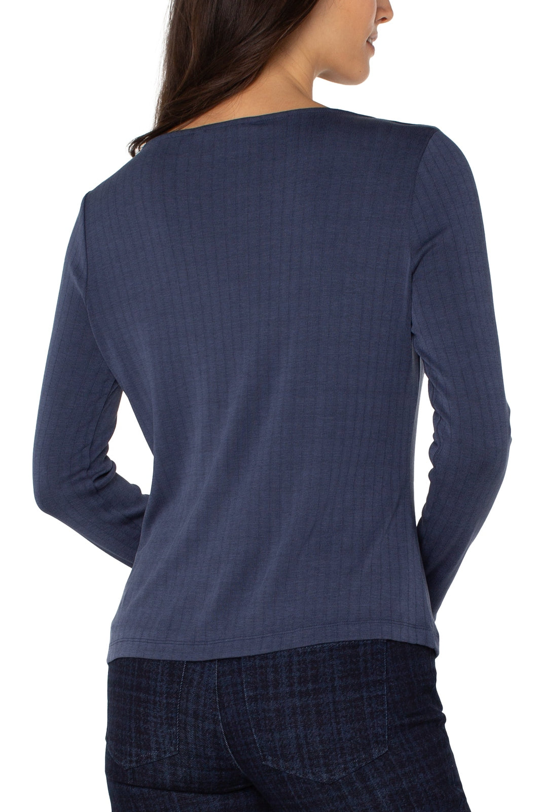 LIVERPOOL L/S Boat Neck Knit Top LM8E22KB11