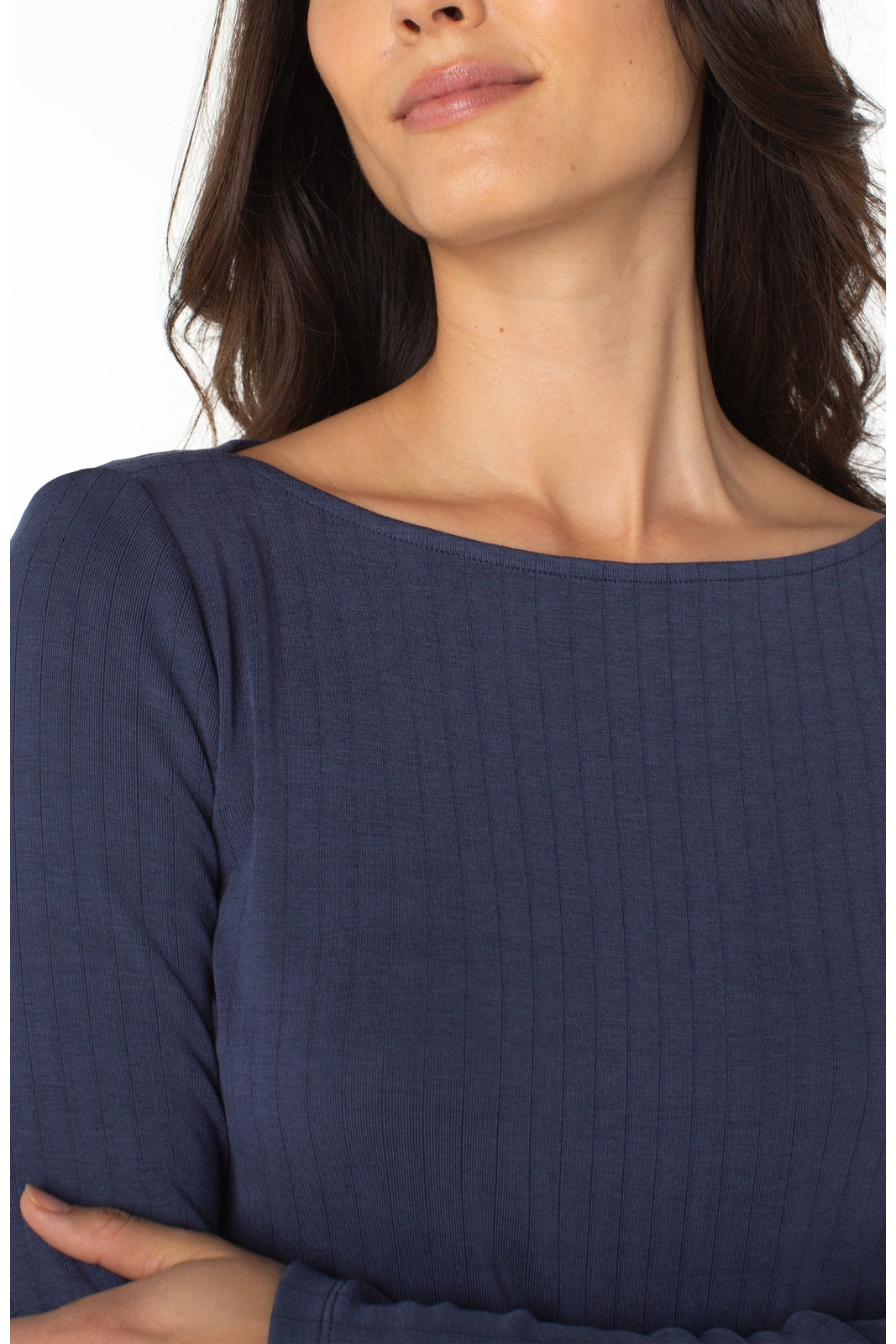 LIVERPOOL L/S Boat Neck Knit Top LM8E22KB11