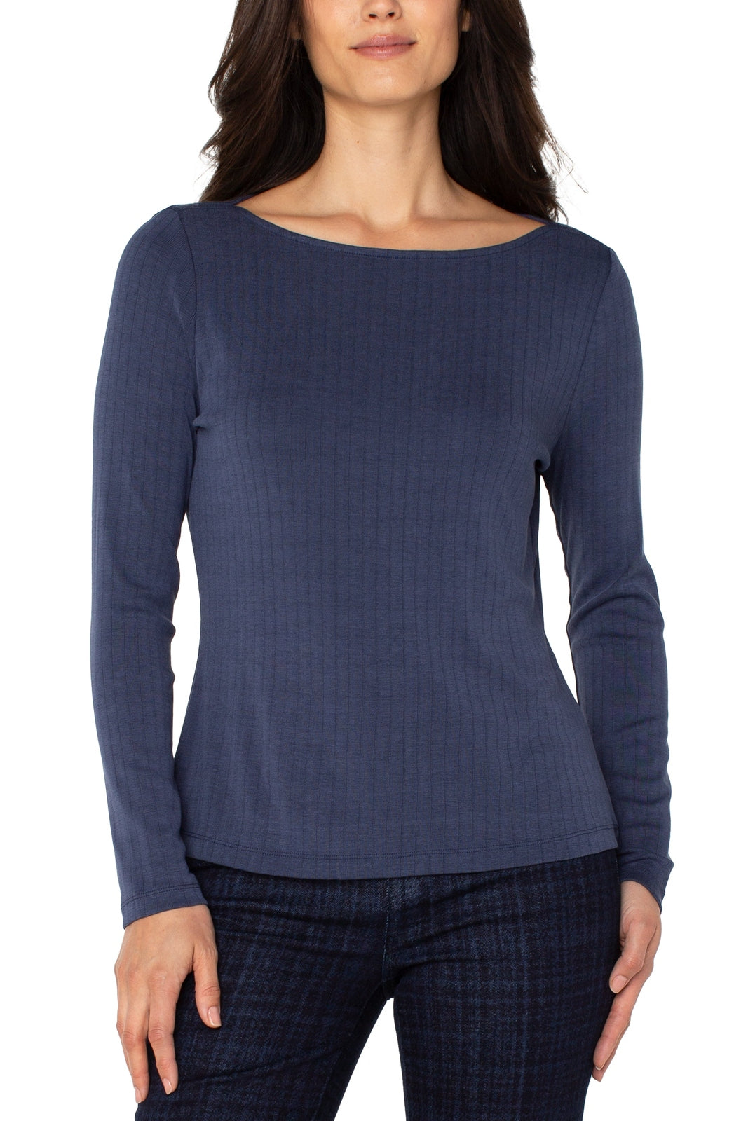 LIVERPOOL L/S Boat Neck Knit Top LM8E22KB11