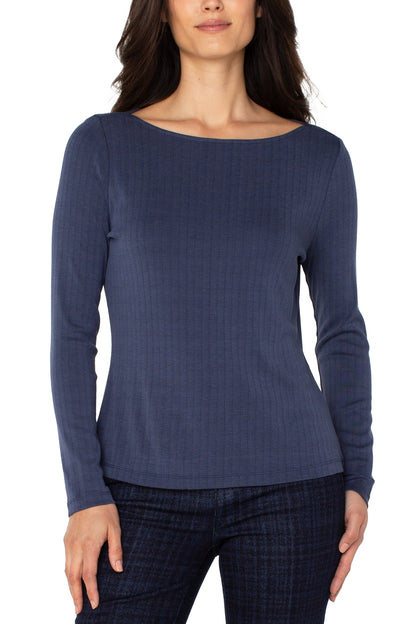 LIVERPOOL L/S Boat Neck Knit Top LM8E22KB11