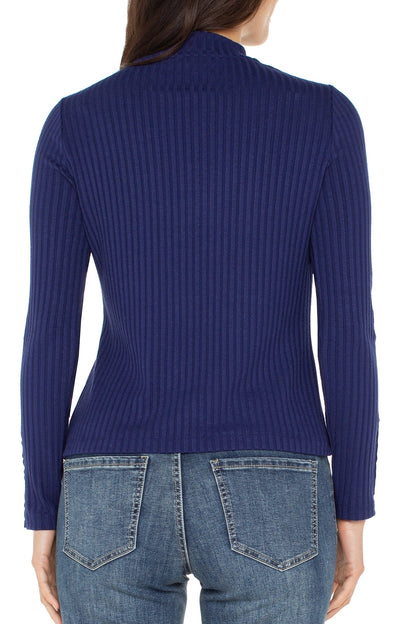 LIVERPOOL L/S Mock Neck Button Detail Top LM8J03K61