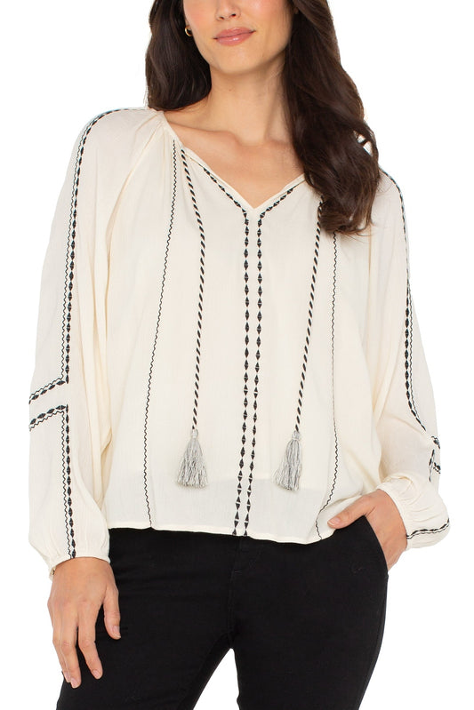 LIVERPOOL L/S Woven Raglan Sleeve Blouse LM8J52WV83