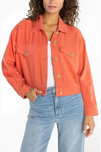 LIVERPOOL Oversized Cropped Denim Jacket LM1C51QTA