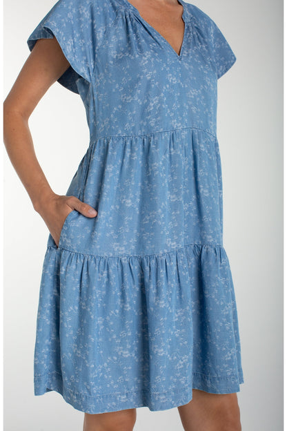 LIVERPOOL Tiered Flutter Sleeve Dress LM8A90TLQ