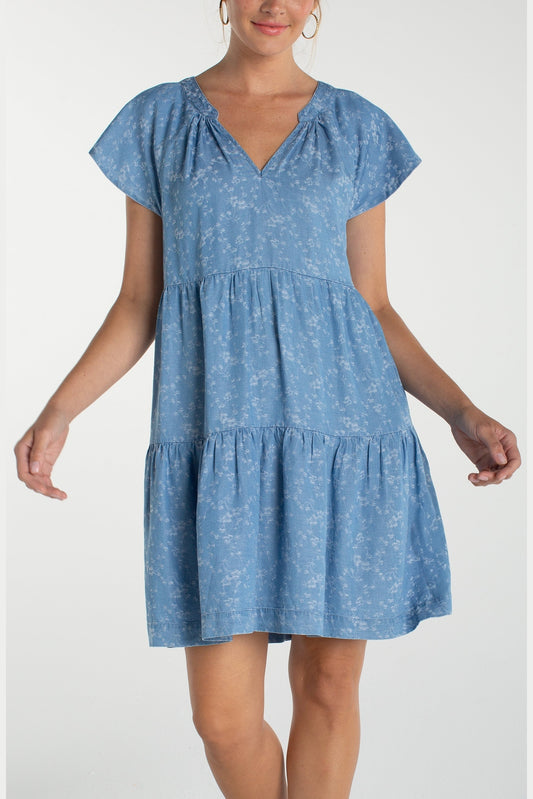 LIVERPOOL Tiered Flutter Sleeve Dress LM8A90TLQ