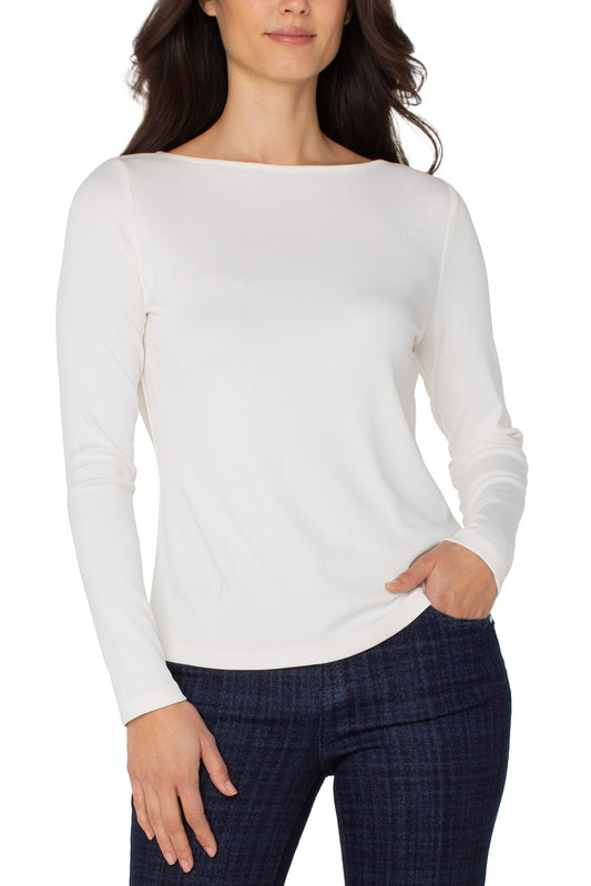 LIVERPOOL L/S Boat Neck Knit Top LM8E22KB11