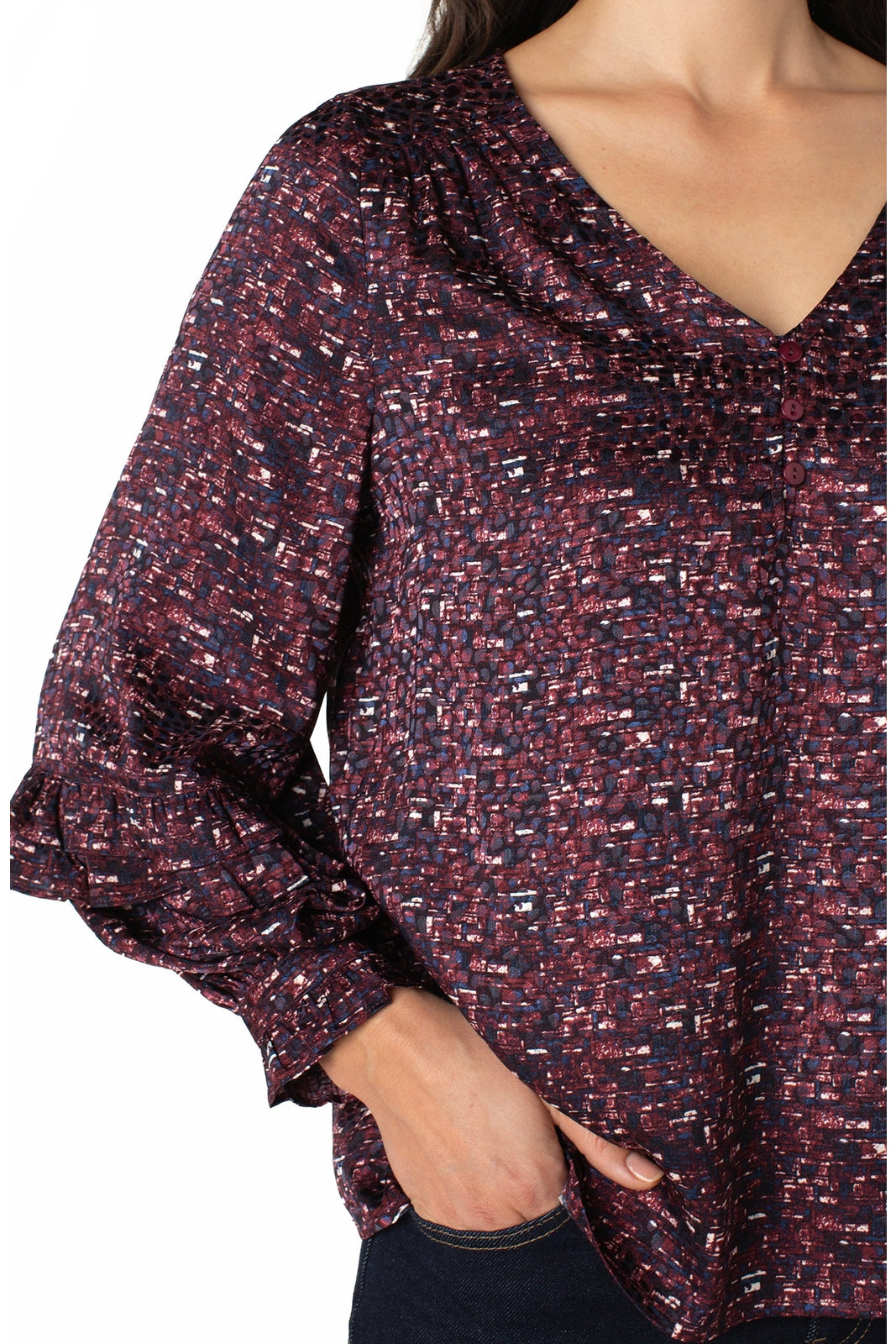 LIVERPOOL Woven Blouse L/S With Ruffles LM8J11HD3P69