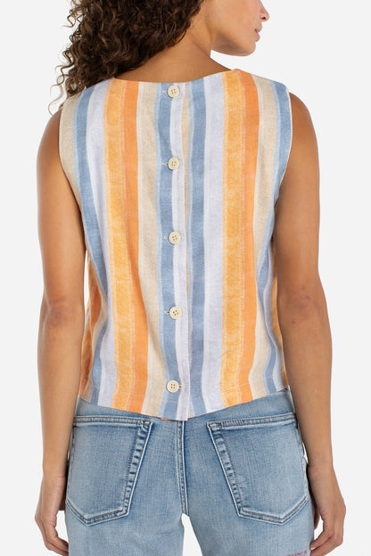 LIVERPOOL Sleeveless Shell Top with Button Back LM8K44MLP30