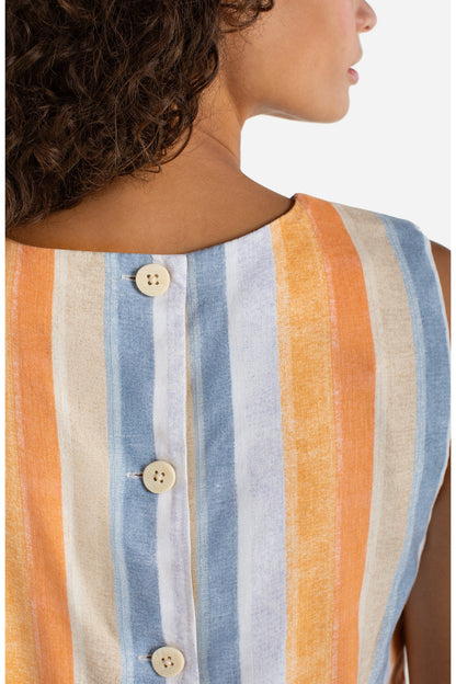 LIVERPOOL Sleeveless Shell Top with Button Back LM8K44MLP30