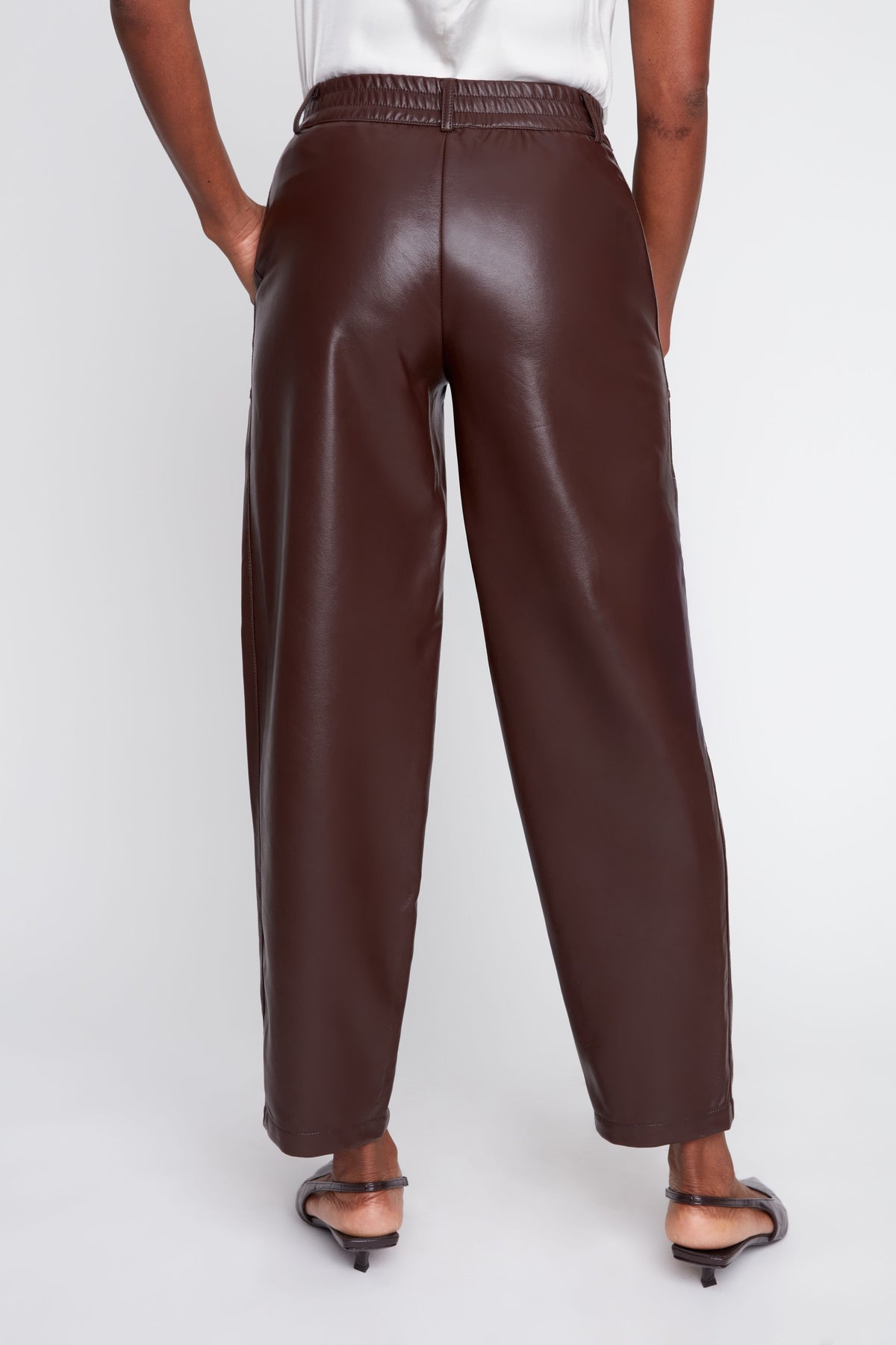 RENUAR Lux Pleather Barrel Pant R11086