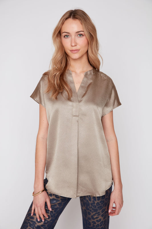 RENUAR Waffle Texture Woven Blouse R5016