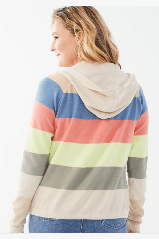 FDJ Striped Hooded Cardigan 1037314 *FINALSALE*