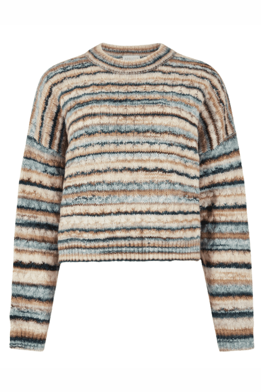 APRICOT Multicoloured Stripe Aran Sweater