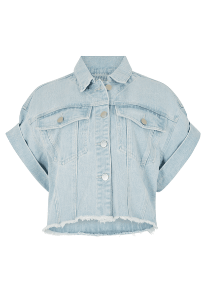 APRICOT Turn Up Crop Denim Jacket 890176