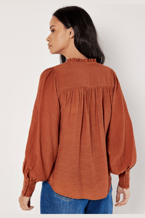 APRICOT Ruffle Neck Button Through Blouse 879522