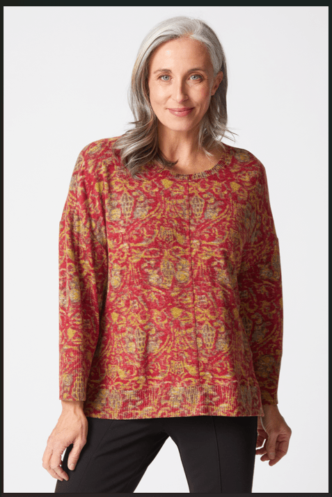 HABITAT Rib Trim ¾ Slv Boxy Crew H35169F5