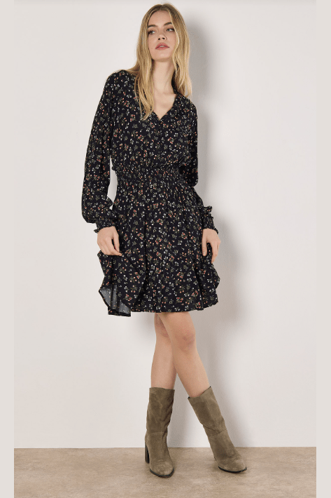 APRICOT Vintage Ditsy Floral Smock Waist Dress 941496