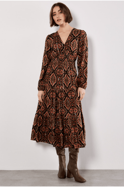 APRICOT Empire Smock Waist Tiered Dress 977860