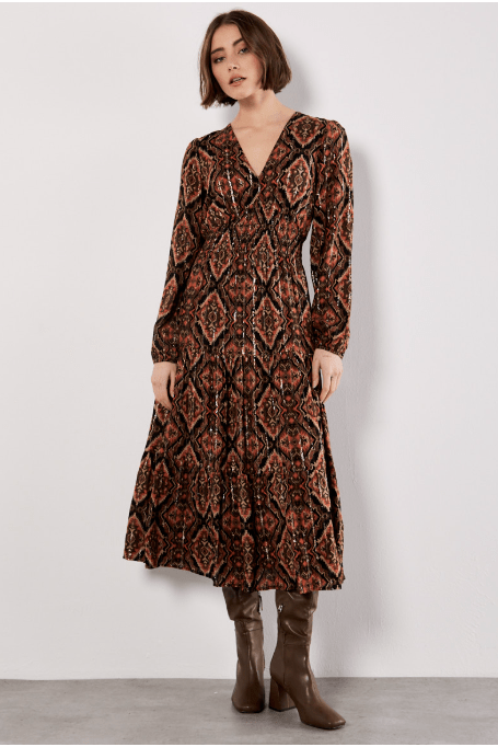 APRICOT Empire Smock Waist Tiered Dress 977860