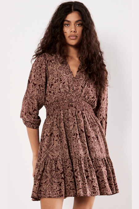 APRICOT Mono Paisley Ruffle Detail Dress X113620