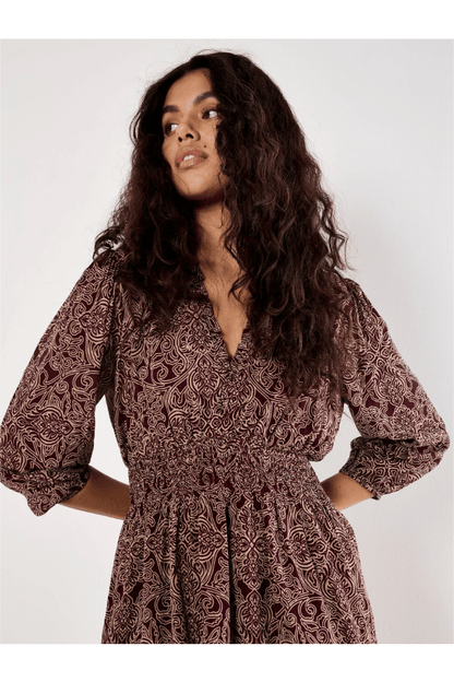 APRICOT Mono Paisley Ruffle Detail Dress X113620