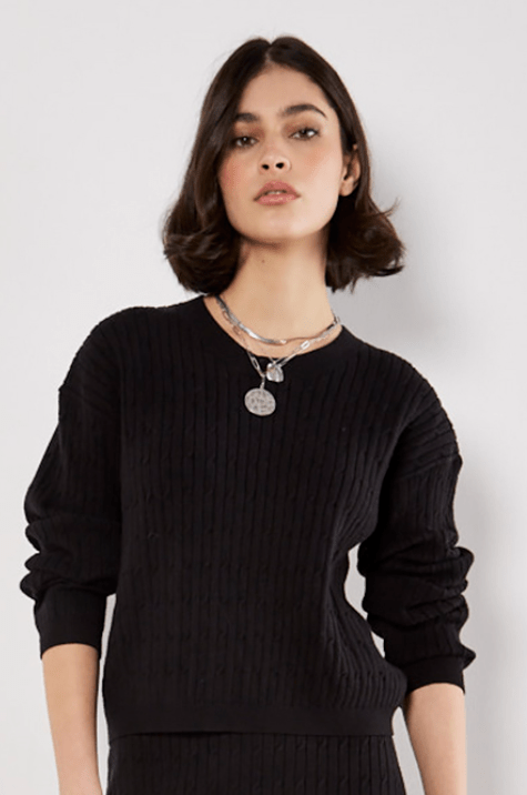 APRICOT Fine Gauge Cable Batwing Jumper