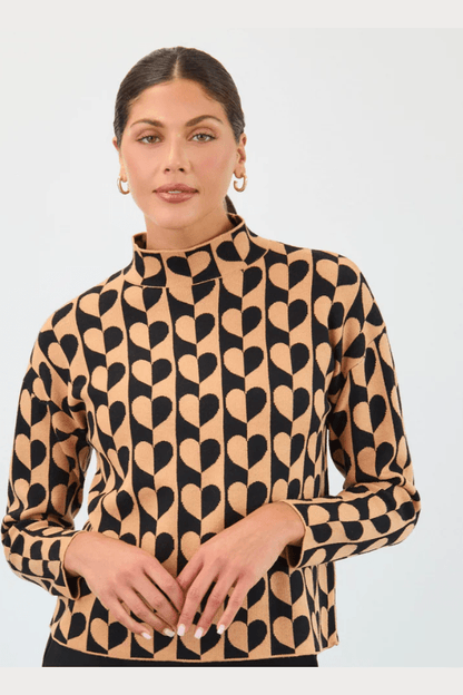 FDJ Mock Neck Jacquard Sweater 1893578