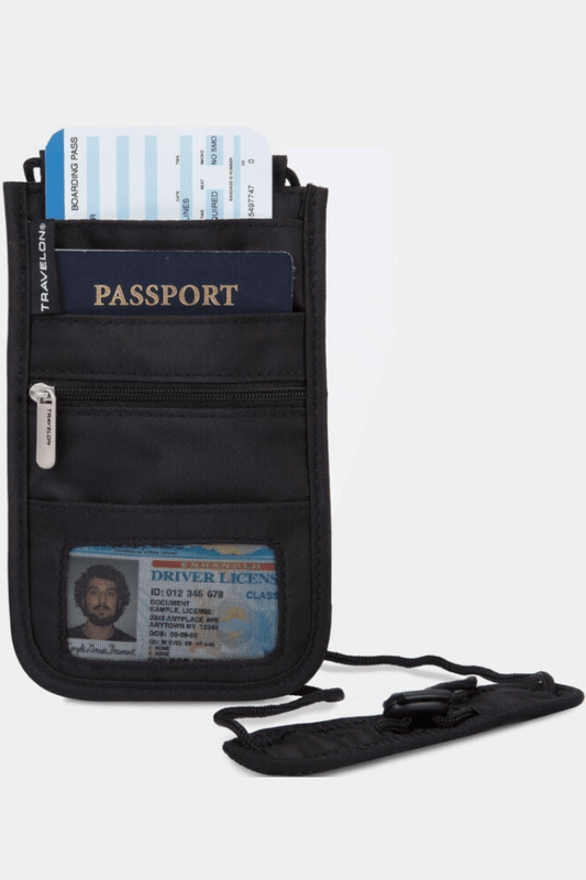 TRAVELON 42372 RFID Blocking Classic Deluxe Boarding Pouch