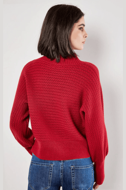 APRICOT High Neck Cable Batwing Jumper