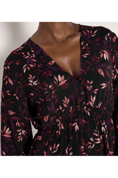 APRICOT Trailing Leaves Tier Button Dress