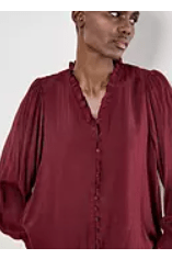 APRICOT Ruffle Smock Cuff Boho Blouse