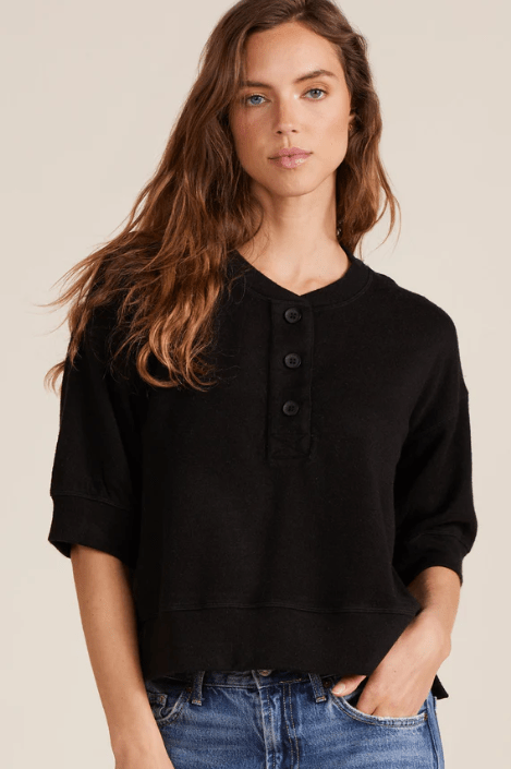 BOBI Puff Sleeve Boxy Henley 41205