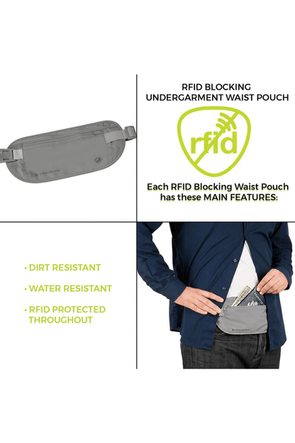 TRAVELON 12997 RFiD Blocking Undergarment Waist Pouch