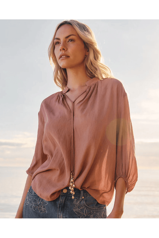FATE+BECKER Shae Split Neck Blouse 17783