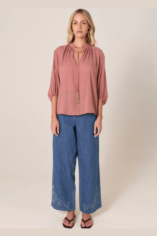 FATE+BECKER Shae Split Neck Blouse 17783