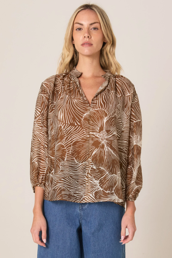 FATE+BECKER Tallulah Split Neck Blouse 17744
