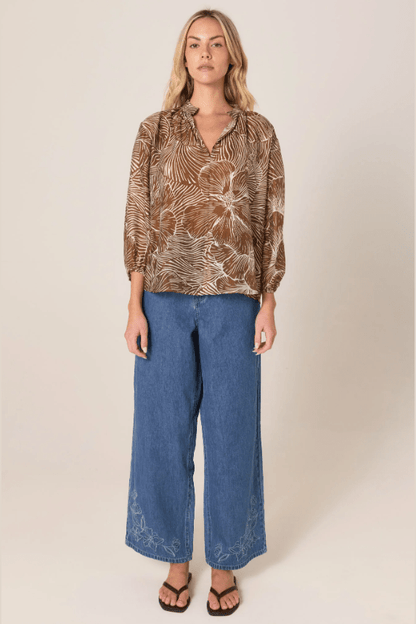 FATE+BECKER Tallulah Split Neck Blouse 17744