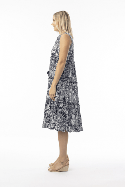 ORIENTIQUE Aksharay Navy Boho Dress 40226