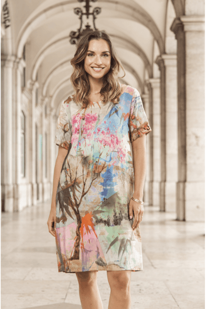 ORIENTIQUE Digital Print Shift Dress 71604