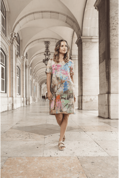 ORIENTIQUE Digital Print Shift Dress 71604