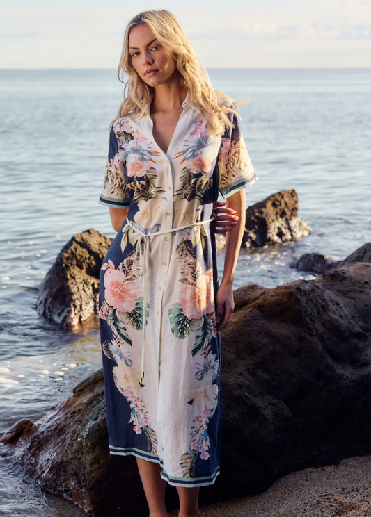 FATE+BECKER Solara Placement Print Shirt Dress 17734DWFA