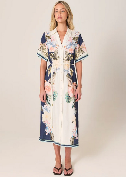 FATE+BECKER Solara Placement Print Shirt Dress 17734DWFA