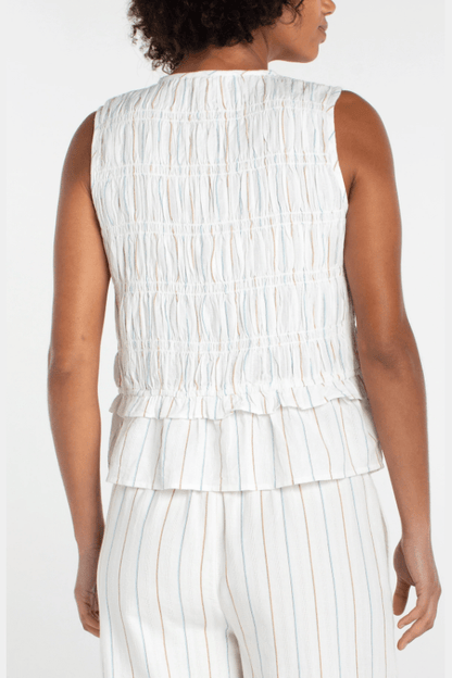 LIVERPOOL Sleeveless Tie Front Woven Top LM8K10EE61
