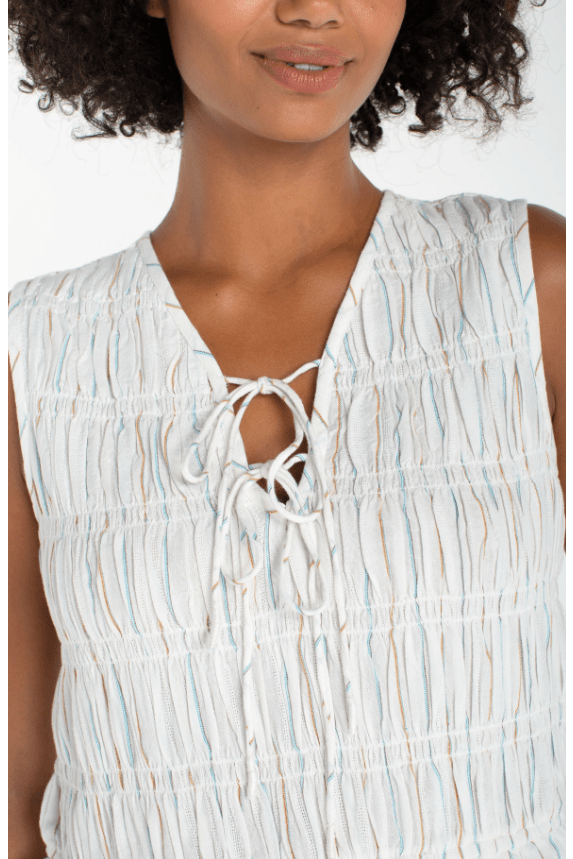 LIVERPOOL Sleeveless Tie Front Woven Top LM8K10EE61